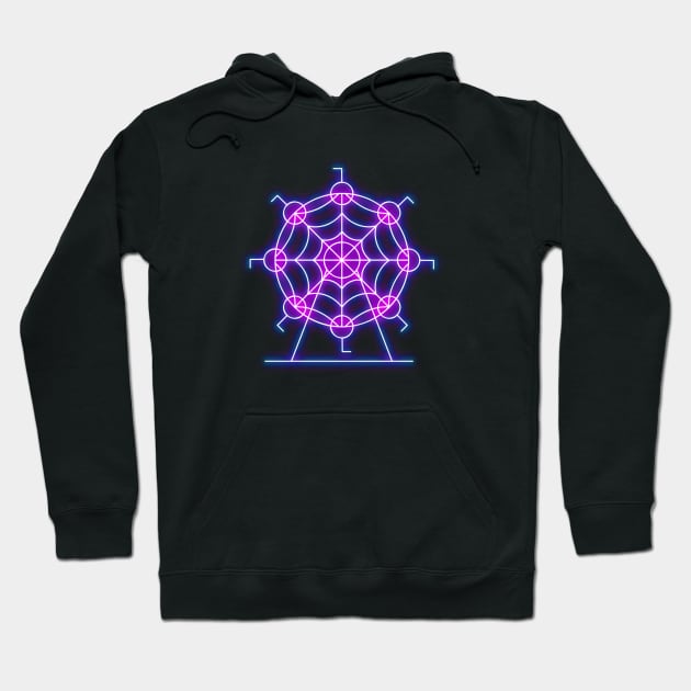 Neon Ferris Wheel Hoodie by JadeGair